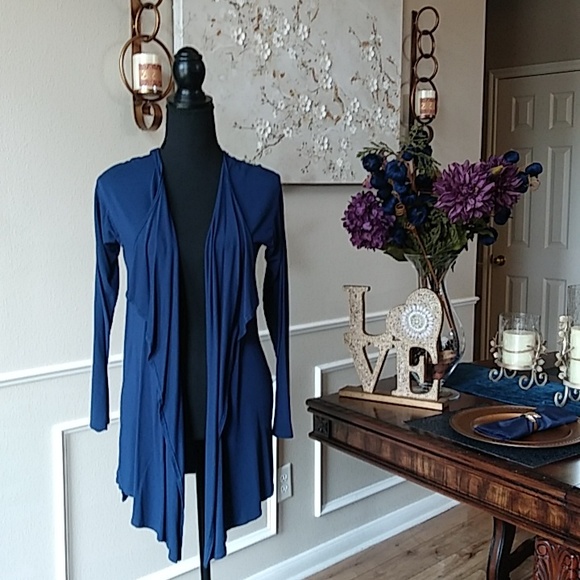 Vince Camuto Emma Open Front Blue Cardigan. Size M - Picture 5 of 17